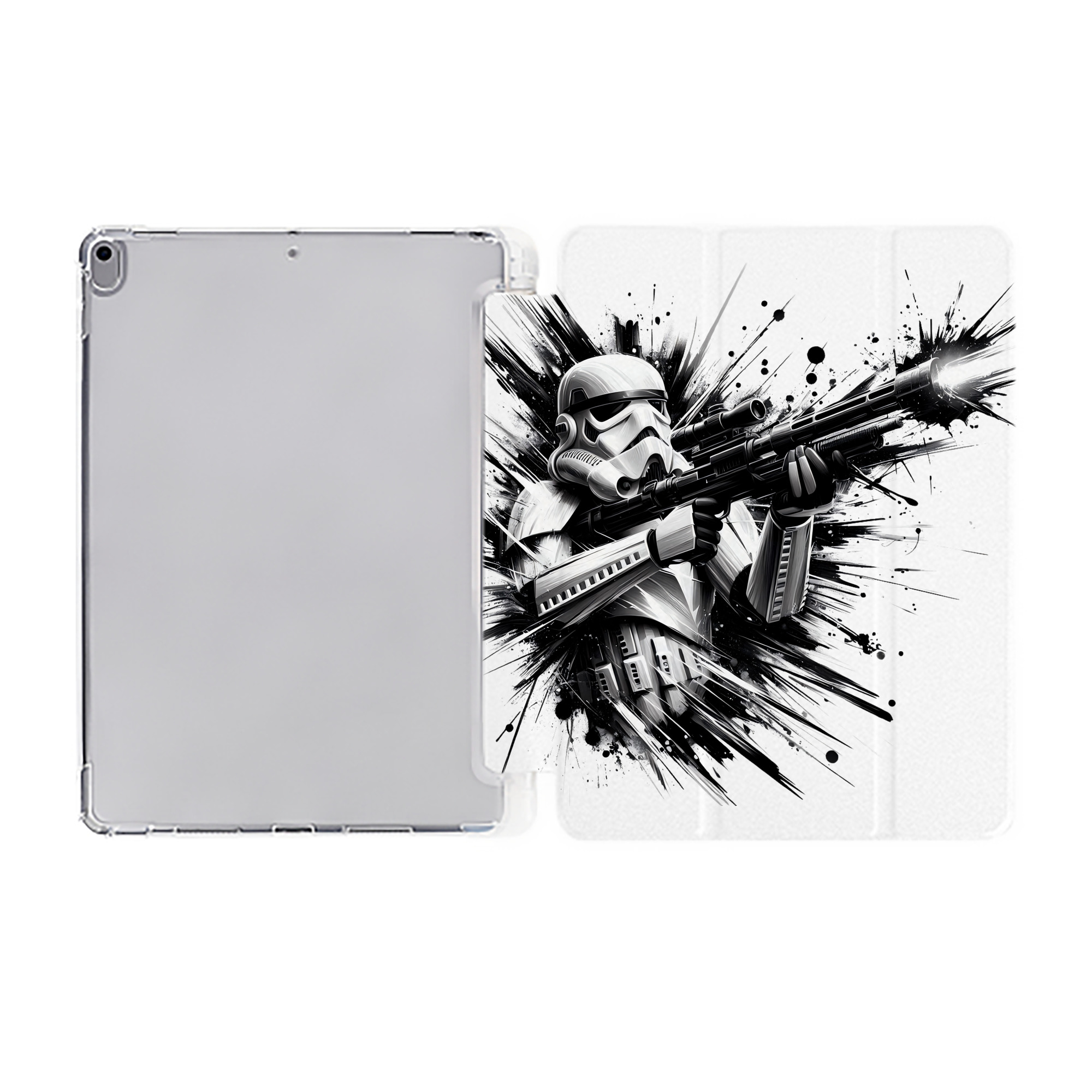 （画像用） スター・ウォーズ Star Wars IPad ケース ペン収納付き 三つ折りスタンド PUレザー×シリコン 対応機種9.5/10.5/10.9インチ